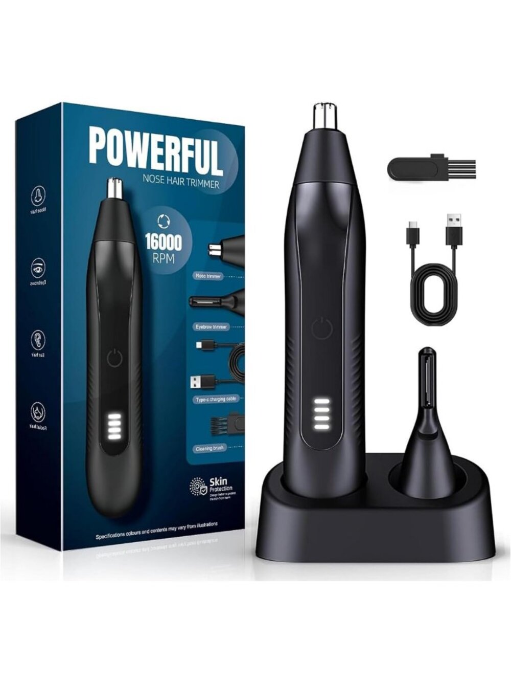 Electric Nose Hair Trimmer & Grooming Kit for Men - Ear, Eyebrow, Facial Care